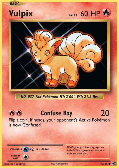 Vulpix 14 Evolutions 2016 Pokemon Card