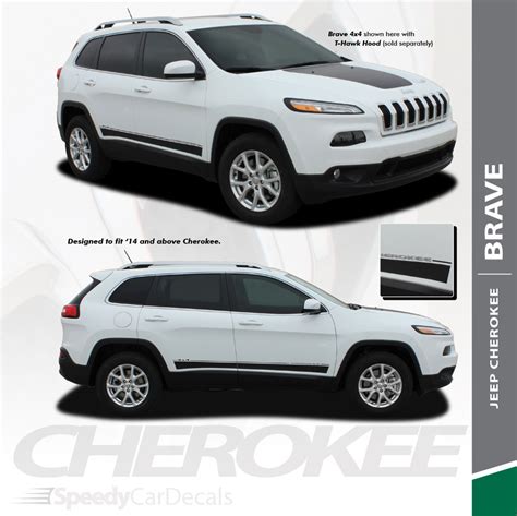 Jeep Cherokee Trailhawk Hood Decals T-HAWK 3M 2014-2020 Premium Auto Striping - SpeedyCarDecals ...