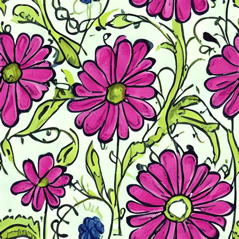 Folk Art Repeating Floral Pattern Painting · Creative Fabrica