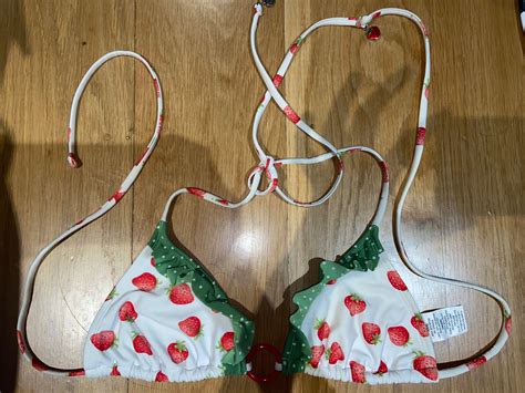 Strawberry Print Bikini Set Women S Fashion Dresses Sets Traditional Ethnic Wear On Carousell