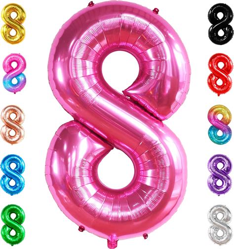 Amazon KatchOn Giant Hot Pink 8 Balloon Number 40 Inch Hot