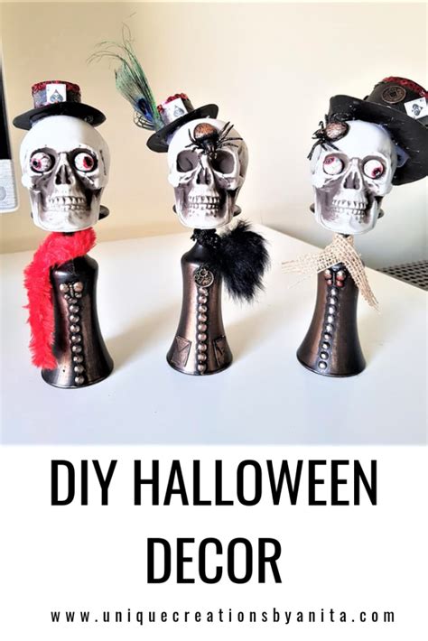 Halloween Skull Decor Unique Creations By Anita Skull Decor Halloween Skull Diy Halloween