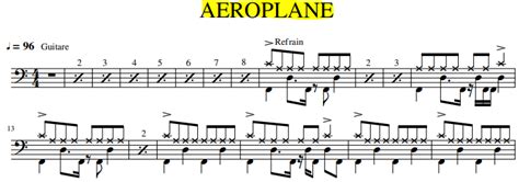 Aeroplane Red Hot Chili Peppers Hellodrumscores