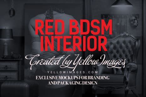 1 Poster in the BDSM Interior Room Mockup on Yellow Images Creative Store