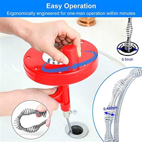 Forlivese Plumbing Snake Drain Auger 25 Ft Flexible Sink Snake Pipe