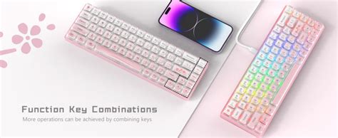 Womier Wk Keyboard Hot Swappable Pink Keyboard Rgb Wire Gaming Mechanical Keyboard Pudding