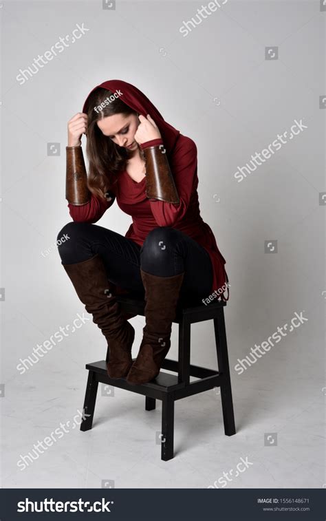 Full Length Portrait Brunette Girl Wearing Stock Photo 1556148671 Shutterstock