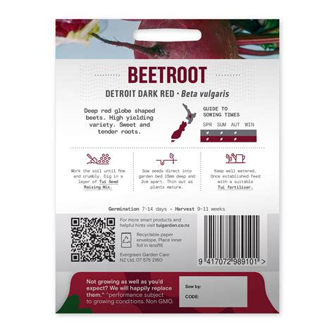 Tui Beetroot Seed Detroit Dark Red