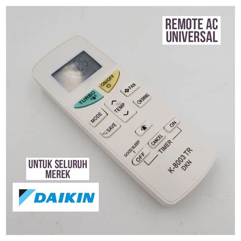 Remote AC Daikin Standard K 8003 TR Inverter Multi Universal Remote