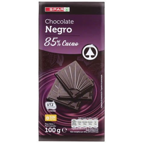 Spar Online Chocolate Spar Negro 85 Cacau 100gr