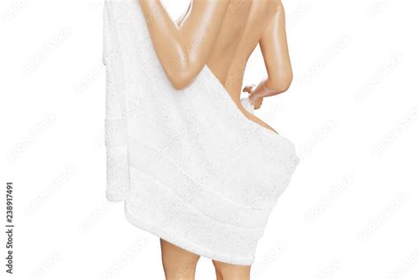 Beautiful Nude Woman After Bath Or Spa With White Towel Stock Photo Adobe Stock