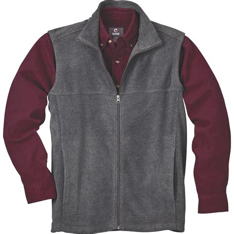 Gravel Gear Mens Zip Up Fleece Vest — Charcoal 2xl Northern Tool