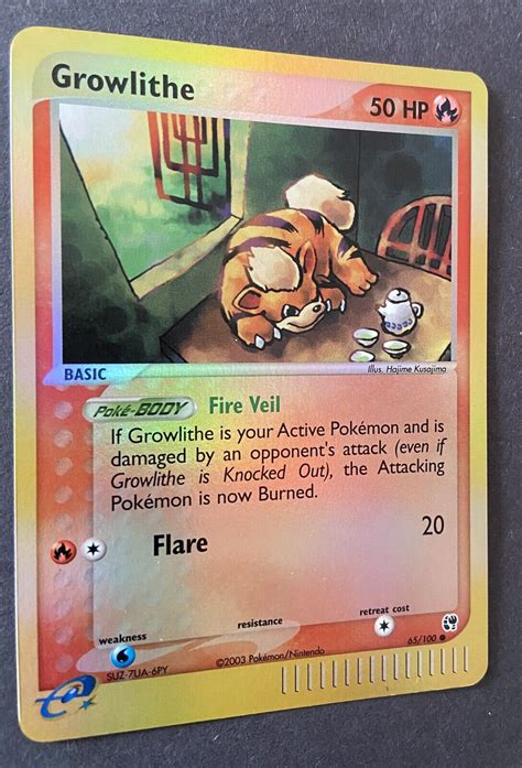 Mavin Growlithe 65 100 Reverse Holo Foil EX Sandstorm Pokemon