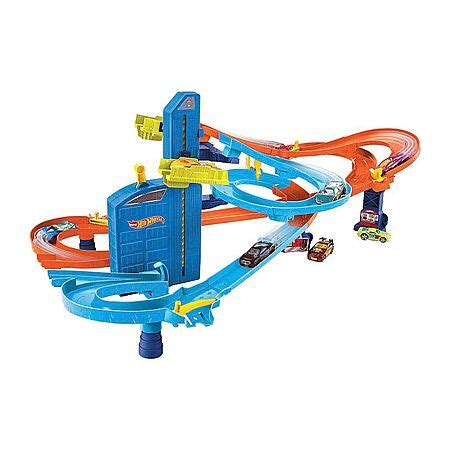 Mattel Hot Wheels Auto Lift Expressway Track Playset W Cars
