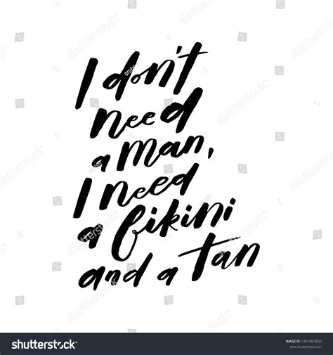 Dont Need Man Need Bikini Tan Stock Vector Royalty Free 1401067850