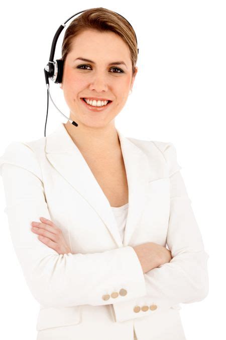 customer support operator isolated   white background