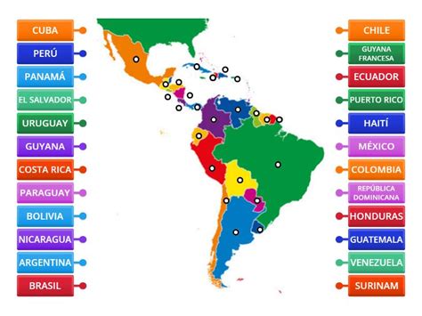 Paises De America Latina Profe Milly Diagrama Con Etiquetas