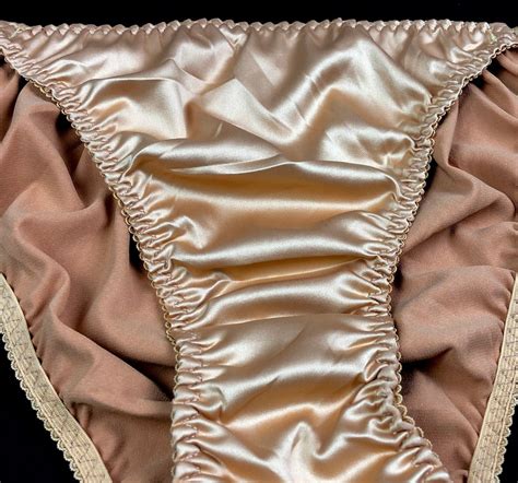 Gold Satin String Bikini Panties Etsy