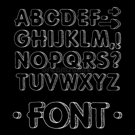 Graphic Font Handmade Sans Serif Font Thin Lines Hand Drawn