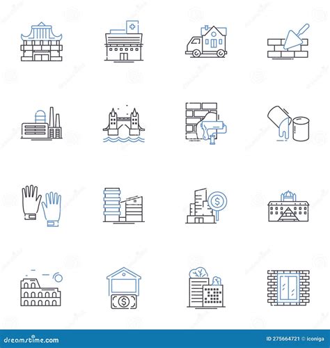 Urban and Suburban Line Icons Collection. Metropolitans, Neighborhoods