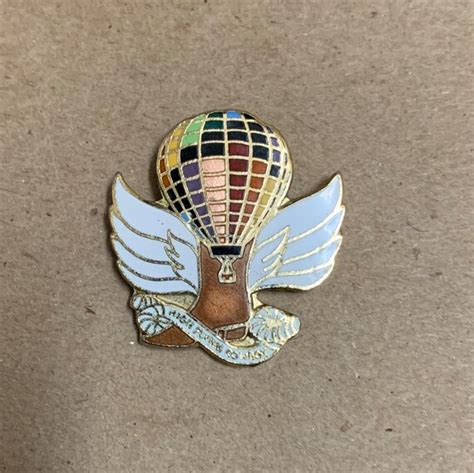 S Pin Hot Air Balloon Vintage Enamel High Flying Gem