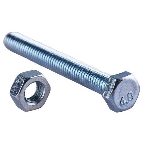 M6 x 50mm Hex Bolt (5pc) with M6 Nut (5pc)(4.8) - Amtech