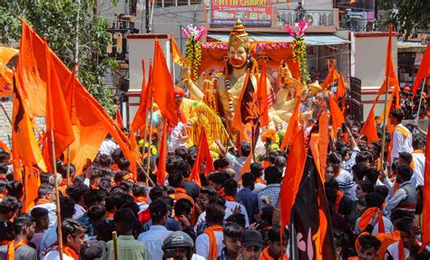 Delhi Hanuman Jayanti Shobha Yatra Underway In Jahangirpuri Area Amid