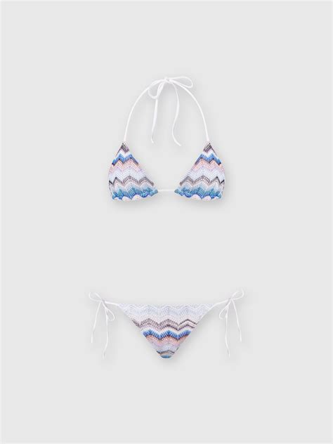 Zigzag Crochet Bikini With Lurex Multicoloured Missoni