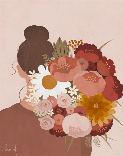 Girl With Flower Illustration Woman Illustration Print Fashion Illustration Girl Art Peony