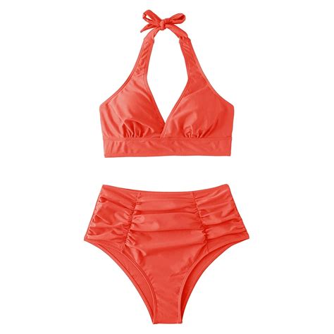 MSJUHEG Bikini Tops Full Coverage Bottoms 2 Piece Bikini Set Push Up Bathing Suits Spaghetti