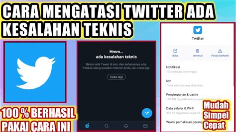 Cara Mengatasi Twitter Ada Kesalahan Teknis Twitter Error Youtube