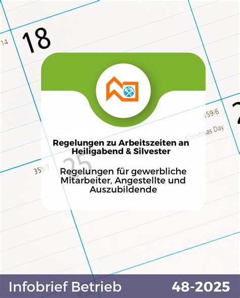 Dachdecker-Verband - 📅 Arbeitszeiten an Heiligabend & Silvester 🎄🎆