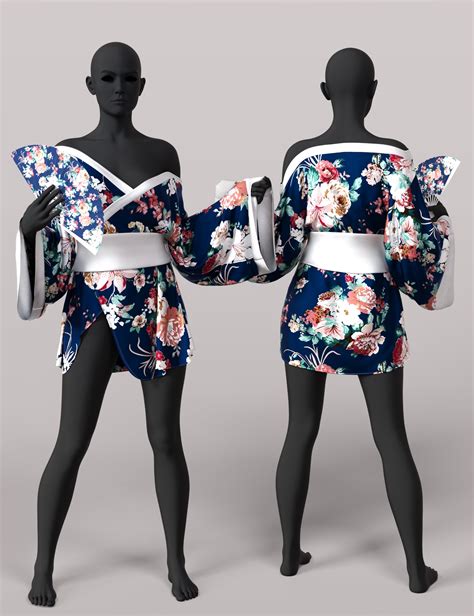Ah Dforce Hot Kimono Outfit Texture Add On Daz D