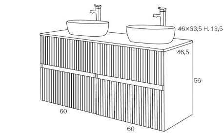 Conjunto mueble de baño 120 cm con tapa ETNA de Sanchis