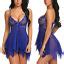 Women S Sexy Lingerie Lace Babydoll Sleepwear Nightwear Blue Chemise Dress Set EBay