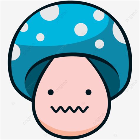 Blue Mushroom Emoji Panic Expression Vector Blue Mushrooms Panic Png