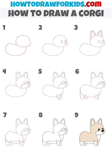How To Draw A Corgi Easy Drawing Tutorial For Kids