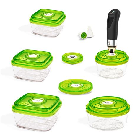 VacSy® Standard Set - 9 Pieces, Green - Food Vacuum Storage - Zepter ...