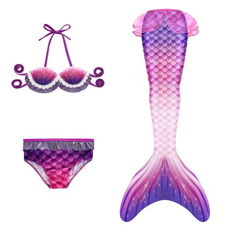 Hiijoy Big Girls Scale Print Ruffle Bikini Set Tail Bottom Swimsuit