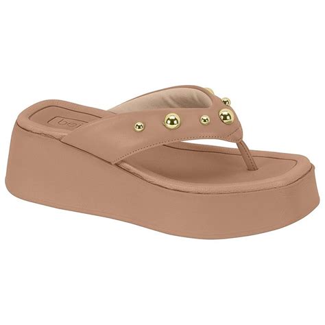 Tamanco Feminino Plataforma Nude Beira Rio Marrom