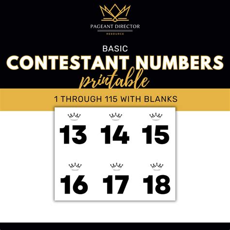 Pageant Contestant Numbers Pageant Director Resource Digital