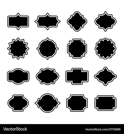 Vintage Retro Simple Labels Set Silhouette Vector Image