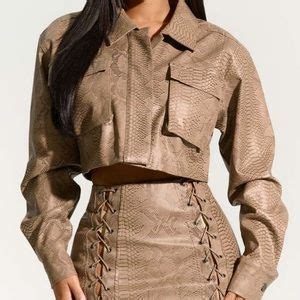 Naked Wardrobe Jackets Coats Naked Wardrobe The Cargo Cropped Jacket In Nude Poshmark