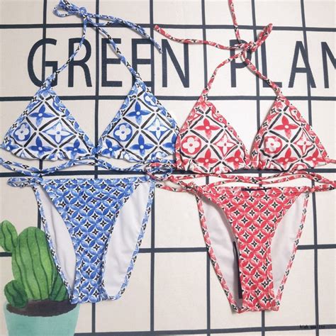 Lv Bikini Swimming Halterneck Lace Up Swimsuit Pure Desire Style Premium Vacation Cover