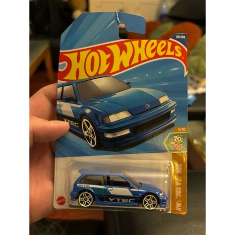 風火輪 Hot Wheels 本田 90 HONDA CIVIC EF 喜美 掀背 鋼砲 vtec 藍色 蝦皮購物