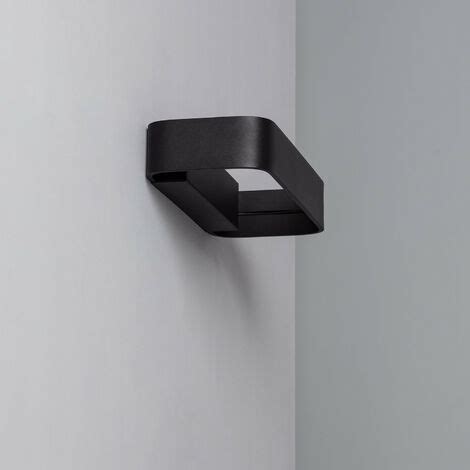 Applique Murale LED Aluminium Deves 9W Noire Blanc Chaud 2700K