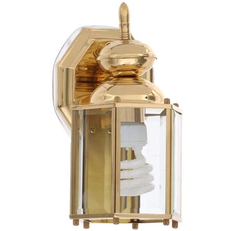 Progress Lighting Brassguard Lantern Collection 1 Light Polished Brass Clear Beveled Glass