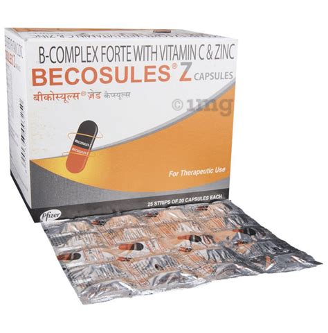 Becosules Z Capsule With Vitamin B Complex Vitamin C Zinc Buy Strip