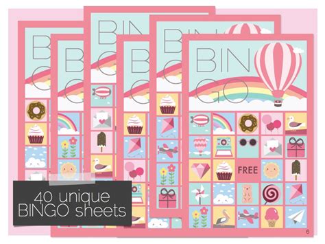 Hot Air Balloon Bingo Game Up Up And Away Bingo Game Hot Air Balloon Birthday Baby Shower