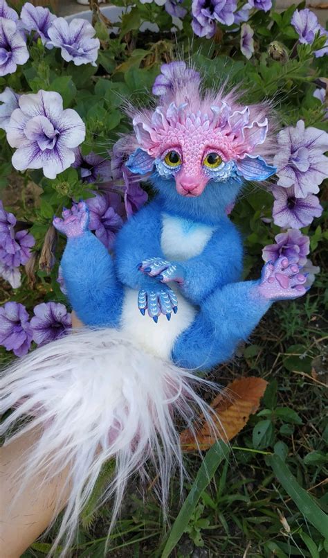 Цветочный дракон Фиалка , подвижная кукла, каркасная игрушка в интернет ...